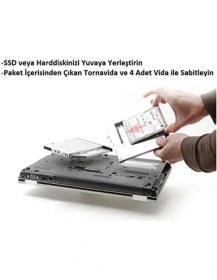 Resim Storemax Harddisk Kutusu 9.5mm Slim Kızak Caddy Laptop DVD To SSD HDD Sata 4716 