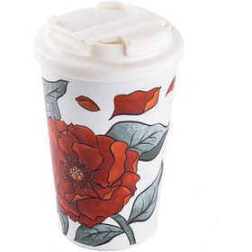 Resim Tantitoni KAKE BEYAZ ÇİÇEK DESENLİ PASLANMAZ ÇELİK TERMOS BARDAK 380ML 