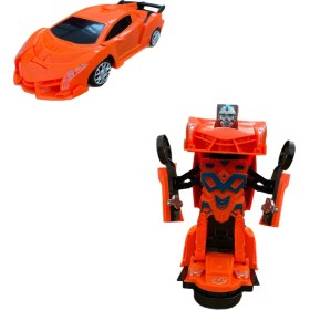 Resim Sesli Işıklı Robota Dönüşen Çarp Dön Robot Araba 22 cm 
