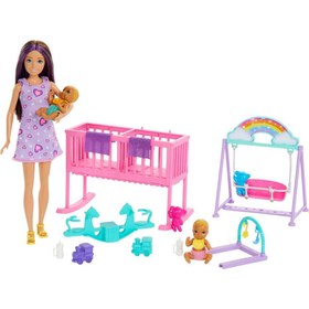 Resim Barbie Skipper İkiz Bebekler Bakımı Oyun Seti HXM99 