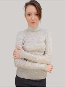 Resim boutique venüs Fitilli Triko Kazak Taş Renk Standart Beden 