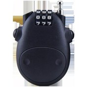 Resim Yunboo Motorcycle Kask Kilit, Elektrikli Bisiklet Antifantezi Kilit, Uzatılabilir Çelik Tel Şifreli Kilit Siyah 