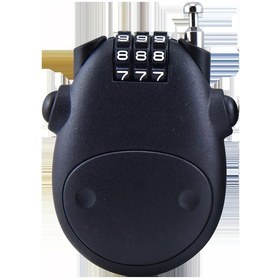 Resim Yunboo Motorcycle Kask Kilit, Elektrikli Bisiklet Antifantezi Kilit, Uzatılabilir Çelik Tel Şifreli Kilit Siyah 