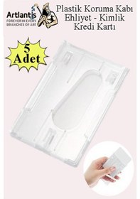 Resim Şeffaf Kart Kılıfı Kimlik Ehliyet Kredi Kartı Koruyucu 5 Adet Pvc Plastik Kart Koruma Kabı 
