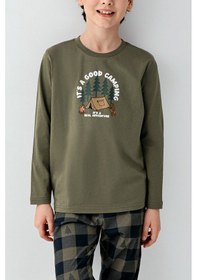Resim Arnetta Erkek Çocuk Haki Pijama Takımı 5274-48510 Haki 