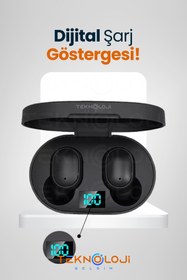 Resim Teknoloji Gelsin E6s Dots Universal HD Ses Çift Mikrofon Extra Bass Powerbank Kutu Bluetooth Kablosuz Kulaklık 