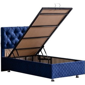 Resim Setaymobilya Baza, Vita Lacivert Tek Kişilik Baza + Başlık Seti - Setay 