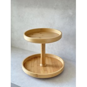 Resim Dekorz Dükkan Bambu Iki Katlı Döner Stand ( 30X25CM) 