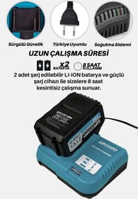 Resim KİMMEER PLUS Profesyonel 4'lü set şarjlı makas testere tırpan ve teleskopik uzatma 30cm 