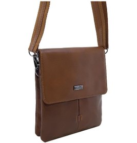 Resim Hakiki Deri Taba Renk Erkek Postacı Çantası %100 Kuzu Derisi Taba 