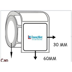 Resim 30x60 Pp Opak Termal Barkod Etiketi 1000 Sarımlı 