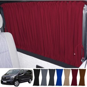 Resim Oto Pandami Opel Vivaro B 2014-2019 Uyumlu Bordo Raylı Oto Perde Takımı 