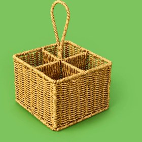 Resim Tohana Hasır Dik Kaşıklık - Açık Kahverengi - 29X19X19 cm 