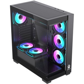 Resim GM Game Master QLite 7x Argb Fanlı Gaming Siyah ATX Akvaryum Kasa 