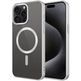 Resim İphone Uyumlu 15 Pro Max Uyumlu Mat Tasarımlı Magsafe Wireless Şarj Özellikli Zore Mat Setro Uyumlu Kılıf-g Gümüş 