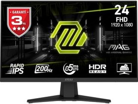 Resim MSI 23.8 MAG 244F, Gaming Monitör, FHD, 16:09 Flat, Rapid IPS, 200HZ, 1ms, FreeSync Premium 