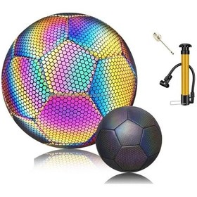 Resim Profesyonel Fosforlu Işık Yansıtıcılı 1. Kalite 5 Numara Futbol Topu Pompa Dahil 