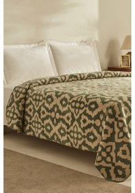 Resim Karaca Home Rina Çift Kişilik Pamuklu Battaniye Yeşil 