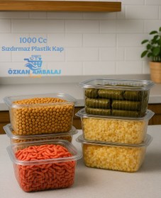 Resim Özkan Ambalaj Temizlik Kullan At Tek Kullanımlık Plastik Kapaklı Kase / Sızdırmaz Kap 1000 Cc 25 Adet 