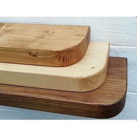 Resim Doğal Ahşap Raf 2'li Takım -60 X 20x4 Cm Ahşap 