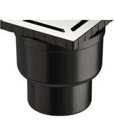 Resim V-Flow Kare 5608277 Duş Kanalı, Alttan Çıkışlı, 10X10 Cm, Dk 100 Kapak, Parlak Krom 