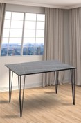 Resim Hediyeler Kapında 110x70 cm Siyah Mermer Desenli Yemek ve Balkon Masası 