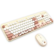 Resim Geezer Hello Bear Kablosuz Klavye Mouse Seti Bej SMK-640 