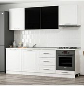 Resim Minar 240 Cm Mebran C + Alm. Füme Cam Mutfak Dlb Byz 240-Mcacb1 Beyaz 