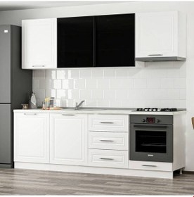 Resim Minar 240 Cm Mebran C + Alm. Füme Cam Mutfak Dlb Byz 240-Mcacb1 Beyaz 