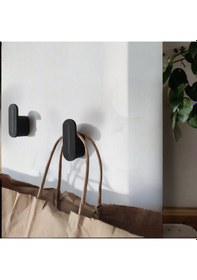 Resim Minimalist 4'lü Duvar Askısı - Plastik, Vida Montajlı, Şık Ve Kul Siyah 