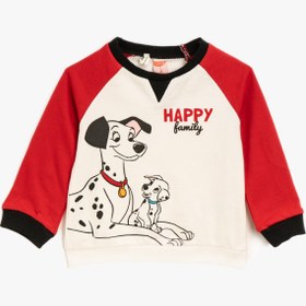 Resim Erkek Bebek 1001 Dalmaçyalı Lisanslı Baskılı Bisiklet Yaka Pamuklu Sweatshirt 