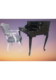 Resim Bengimobilya Çalışma Masa-Berjer Sandalye Kelebek Model Siyah Lake Boya Keten (498396447) Siyah 