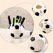 Resim 1 adet Plastik Kalem Tutucu Çok Fonksiyonlu Kalem Tutucu Karikatür Futbol Kalem Tutucu Ofis Futbol Kalem Tutucu 