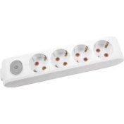 Resim Multi-Let Dörtlü Priz Anahtarlı Topraklı Klemensli Çocuk Korumalı -Beyaz (Kablosuz) 