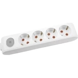 Resim Multi-Let Dörtlü Priz Anahtarlı Topraklı Klemensli Çocuk Korumalı -Beyaz (Kablosuz) 