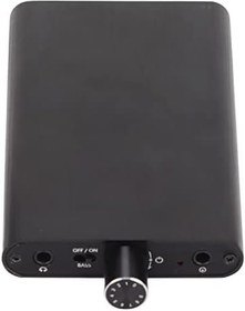 Resim Kulaklık Amplifikatörü, Kulaklık Amplifikatörü Siyah 3.5mm AUX ve Tip C İki Aşamalı Kazanç Anahtarı Bilgisayar için Cep Telefonu için Alüminyum Alaşım 