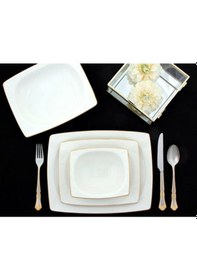 Resim Porland Yemek Takımı 57 Parça Riva Altın Beyaz 