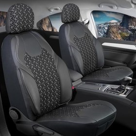 Resim BMW 4 Serisi 418i ile Uyumlu Lüx Deri Detaylı Oto Koltuk Kılıfı Ön Arka Takım Lotus SİYAH BEYAZ 