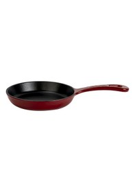 Resim Lava Döküm Yuvarlak Kızartma Tavası Yekpare Saplı. Çap Ø 16cm. Bordo 