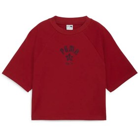Resim Puma CLASSICS Relaxed Tee Bordo Kadın T-Shirt 
