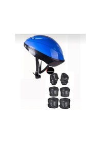 Resim Işıklı Çocuk Pateni Ayarlanılabilir Silikon Tekerli Frenli Metal Gövdeli Paten Ve Kask Dizlik Set Mavi 