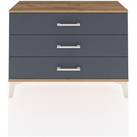 Resim Arges Şifonyer 3 Çekmeceli 88x30x64 Çam-antrasit Atlas Çam 