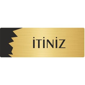 Resim Özarslan Dizayn Metal Departman Kapı İsimliği, Yönlendirme levhası İtiniz 7X20 Cm Altın Renk 