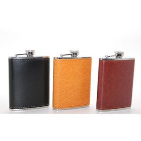 Resim Paslanmaz Çelik Tekli 8 Oz Derili Matara 