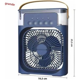 Resim Taşınabilir Fan Nemlendirici Led Gece Lambası 3'ü 1 Arada Klima Büyük Mavi 