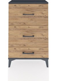 Resim Arges Komodin 3 Çekmeceli 60x30x96 Antrasit-çam Antrasit 