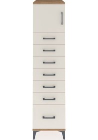 Resim Kronos Dolap Tek Raflı 7 Çekmeceli Tek Kapaklı 44x59x182 Çam-aytaşı Atlas Çam 
