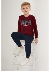 Resim U.s. Polo Assn Patterned Kırmızı Erkek Çocuk Eşofman Takımı 