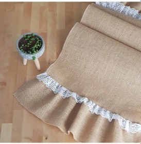 Resim Kenar Burmalı Runner Dantel 