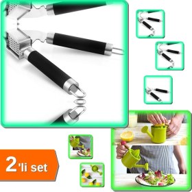 Resim Hereveoyuncak Bahçıvan Limon Sıkacağı + Lüx Çelik Sarımsak Ezici - 2li Set DEF456 